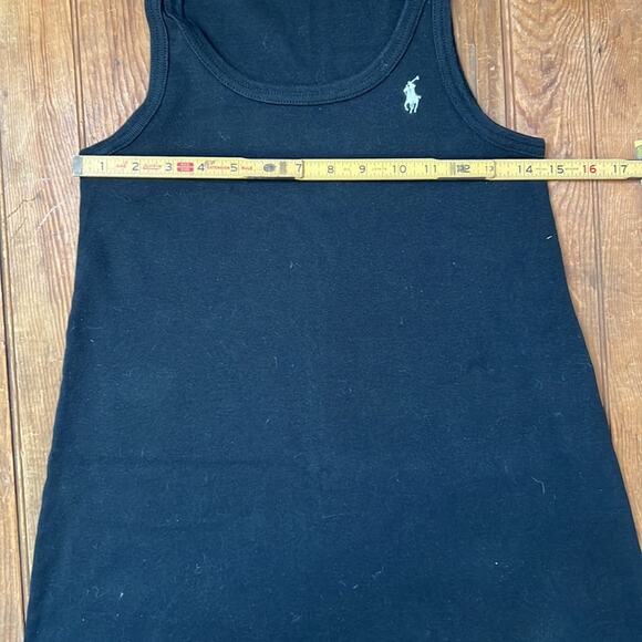 Vintage Y2K Ralph Lauren racer back sleeveless black t shirt mini dress size lge - Picture 4 of 6